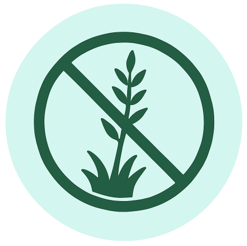 Icon of grass with a prohibition symbol indicating restricted grazing