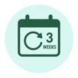 Icon of a calendar showing a three week rotation